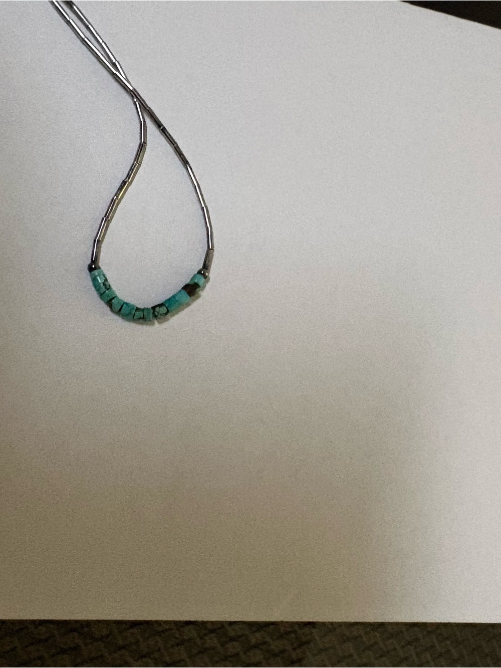 Turquoise Bead Silver-Necklace